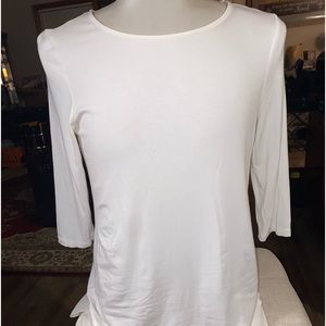 Jules and Lepold blouse in great condition with shear material at bottom trim.